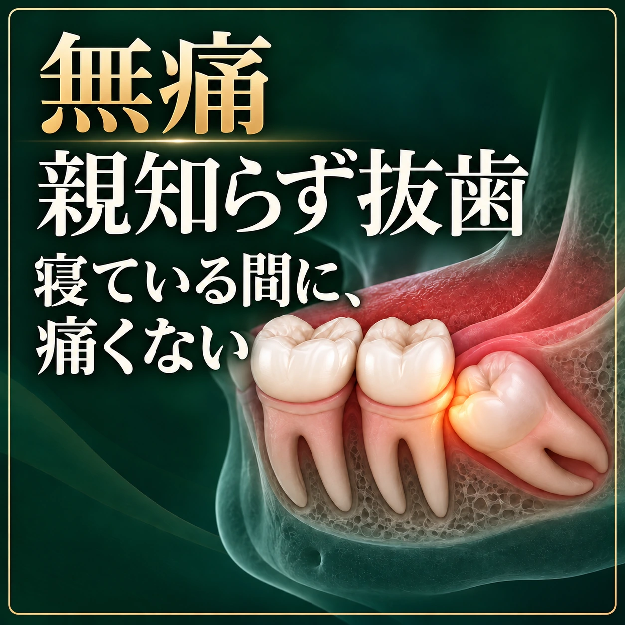 無痛親知らず抜歯：寝ている間に、痛くない